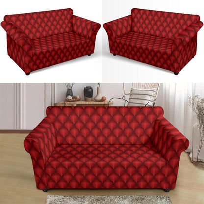 Dragons Red Skin Texture Loveseat Slipcover-JTAMIGO.COM