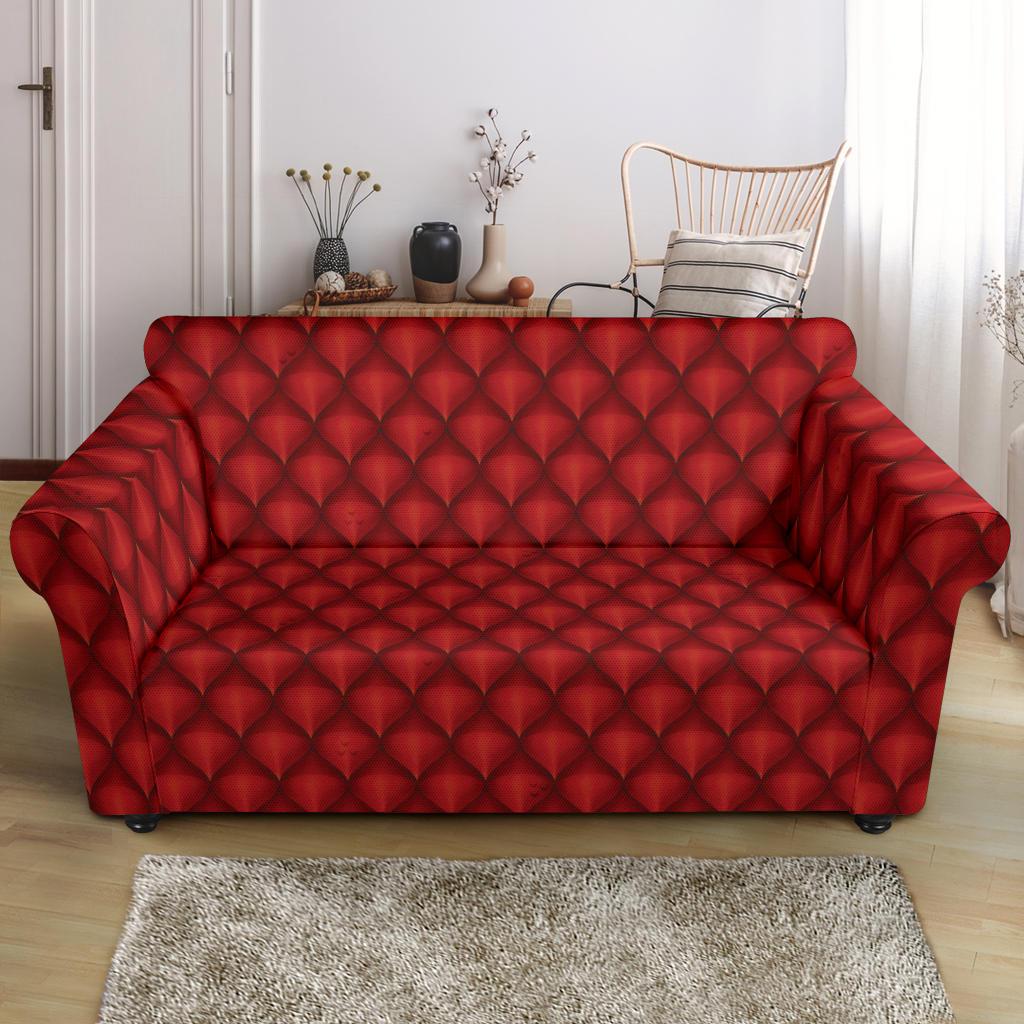Dragons Red Skin Texture Loveseat Slipcover-JTAMIGO.COM