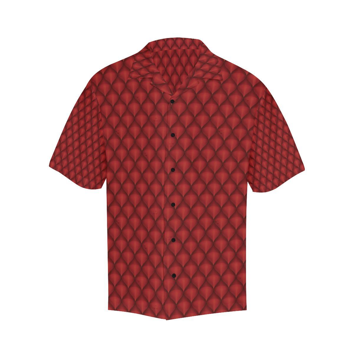 Dragons Red Skin Texture Men Aloha Hawaiian Shirt