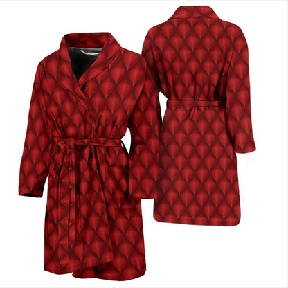 Dragons Red Skin Texture Men Bath Robe-JTAMIGO.COM