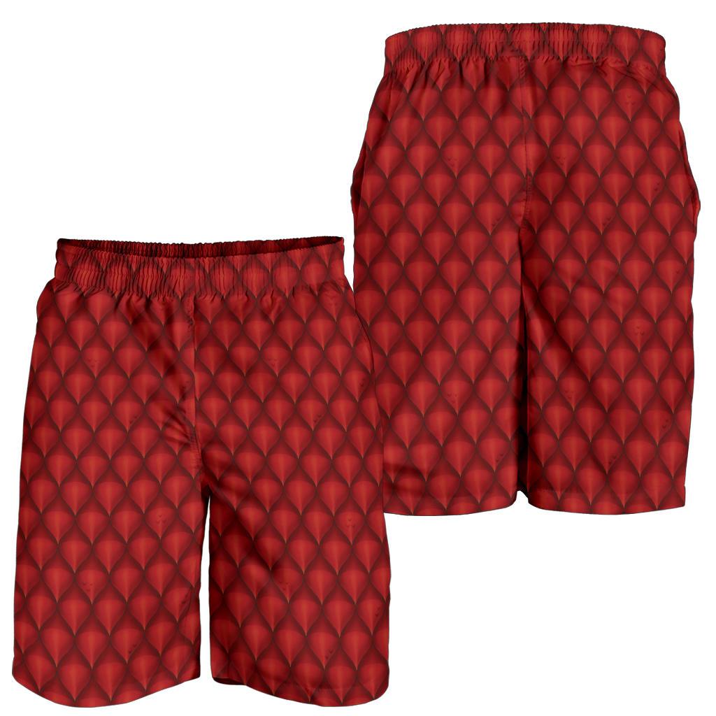 Dragons Red Skin Texture Mens Shorts-JTAMIGO.COM