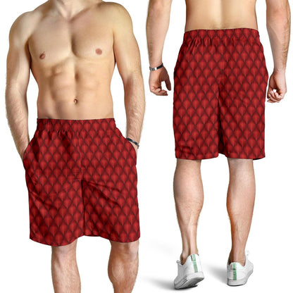 Dragons Red Skin Texture Mens Shorts-JTAMIGO.COM
