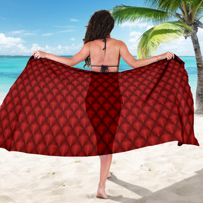 Dragons Red Skin Texture Sarong Pareo Wrap