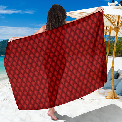 Dragons Red Skin Texture Sarong Pareo Wrap