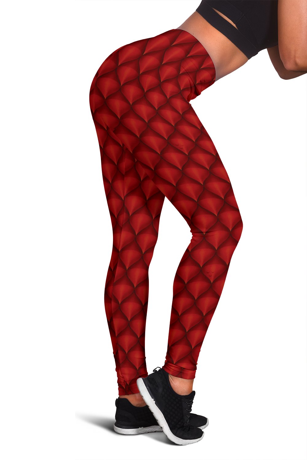 Dragons Red Skin Texture Women Leggings