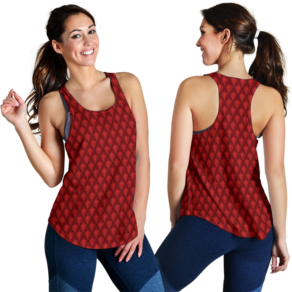 Dragons Red Skin Texture Women Racerback Tank Top