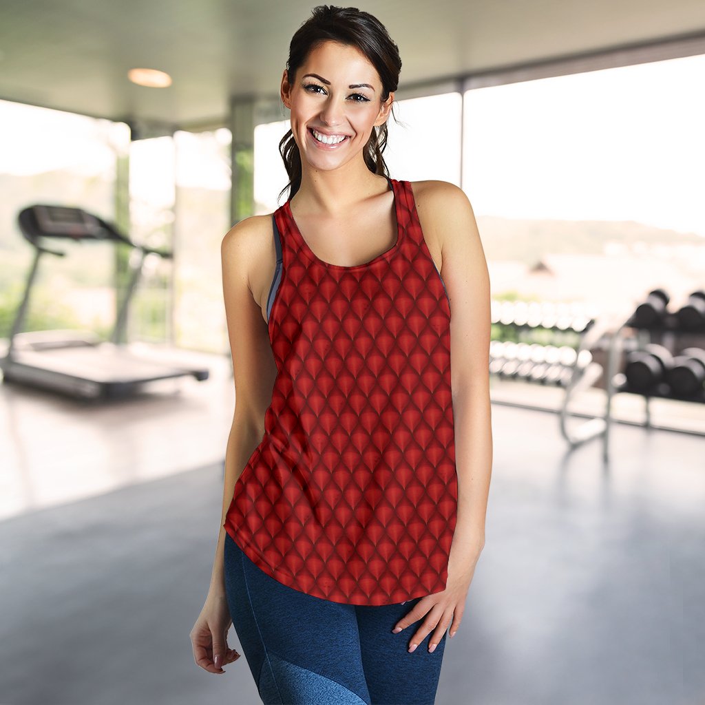 Dragons Red Skin Texture Women Racerback Tank Top