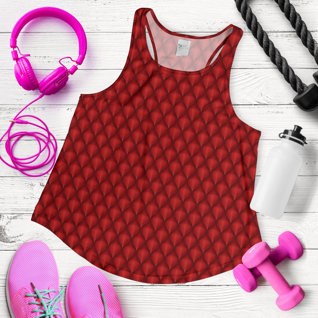 Dragons Red Skin Texture Women Racerback Tank Top