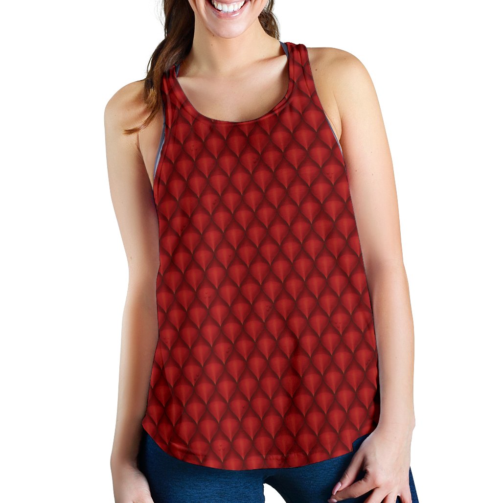 Dragons Red Skin Texture Women Racerback Tank Top