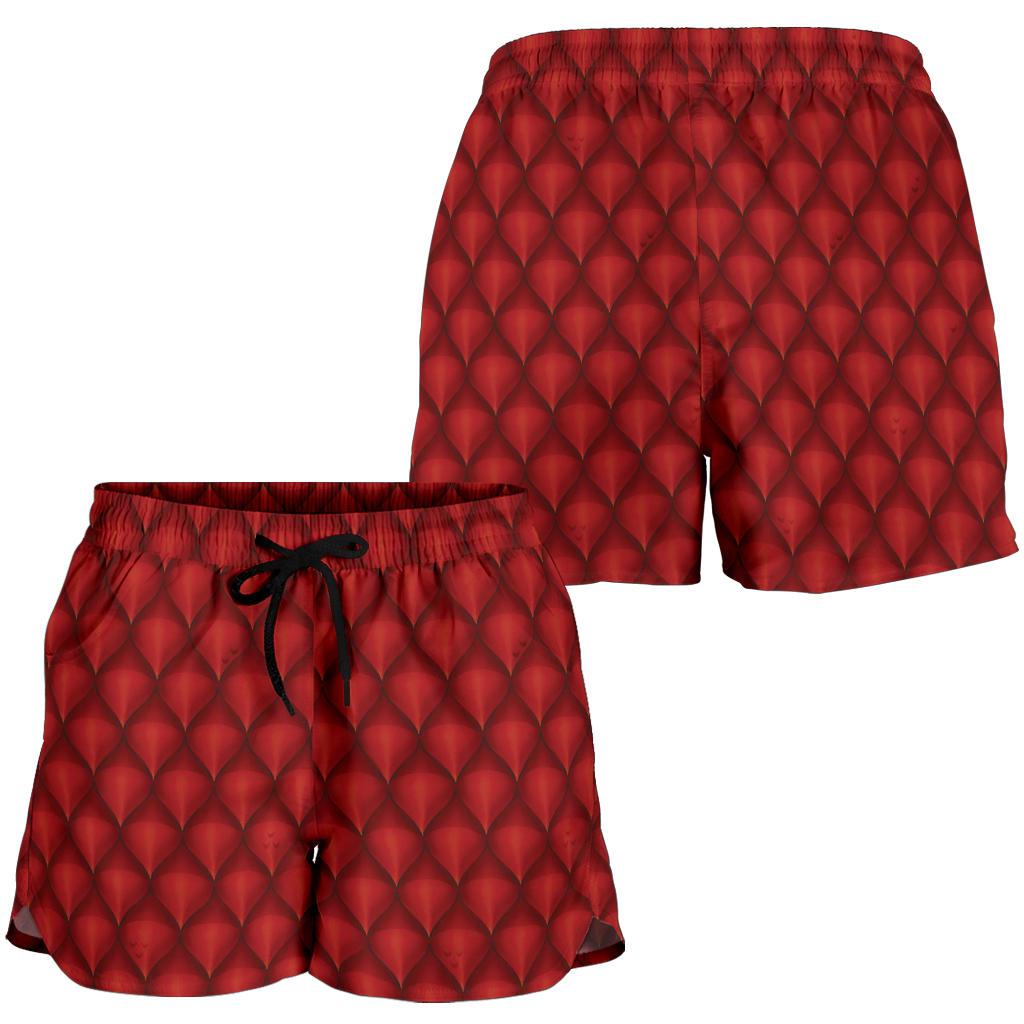 Dragons Red Skin Texture Women Shorts-JTAMIGO.COM