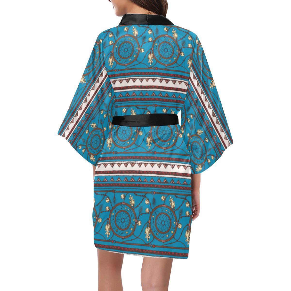 Dream catcher aztec Women Short Kimono Robe