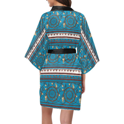Dream catcher aztec Women Short Kimono Robe