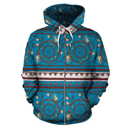 Dream Catcher Aztec Zip Up Hoodie