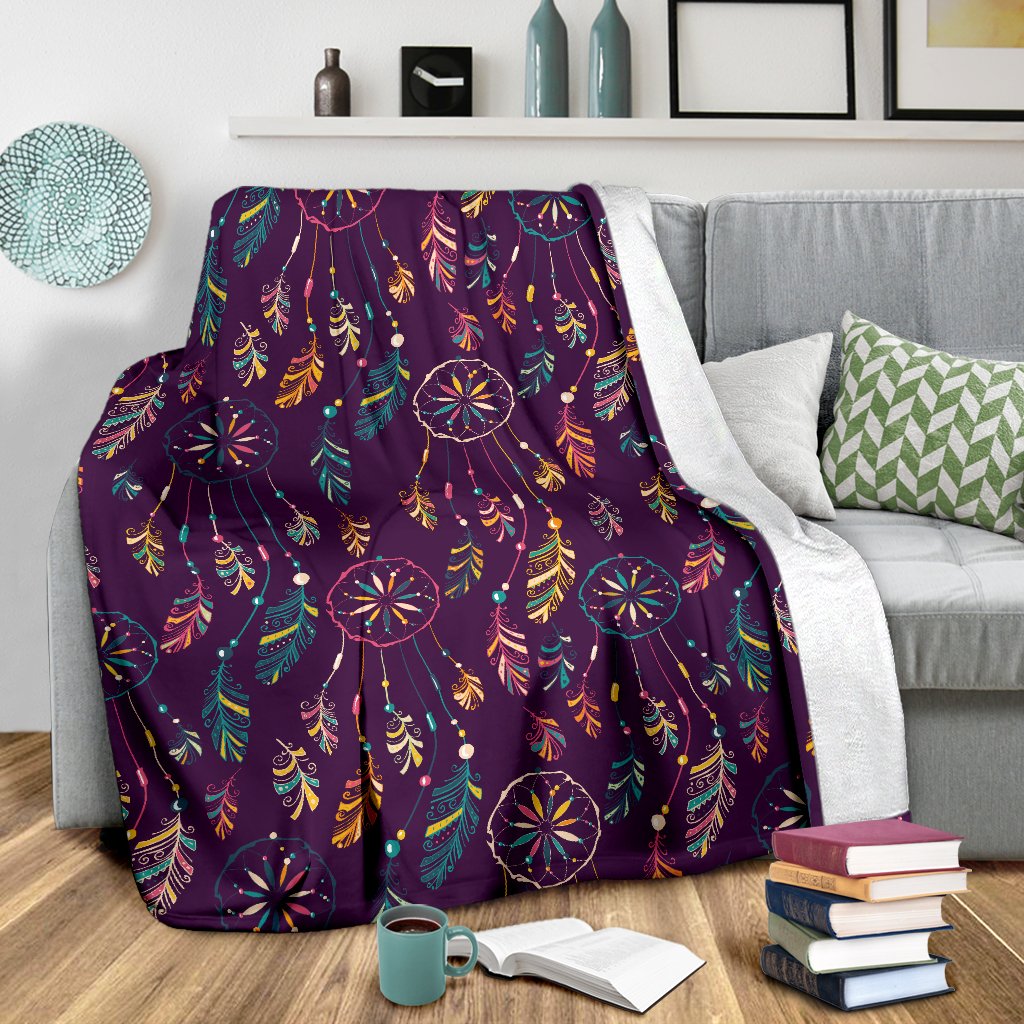 Dream Catcher Boho Design Fleece Blanket