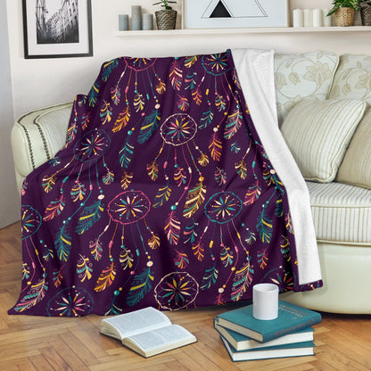 Dream Catcher Boho Design Fleece Blanket
