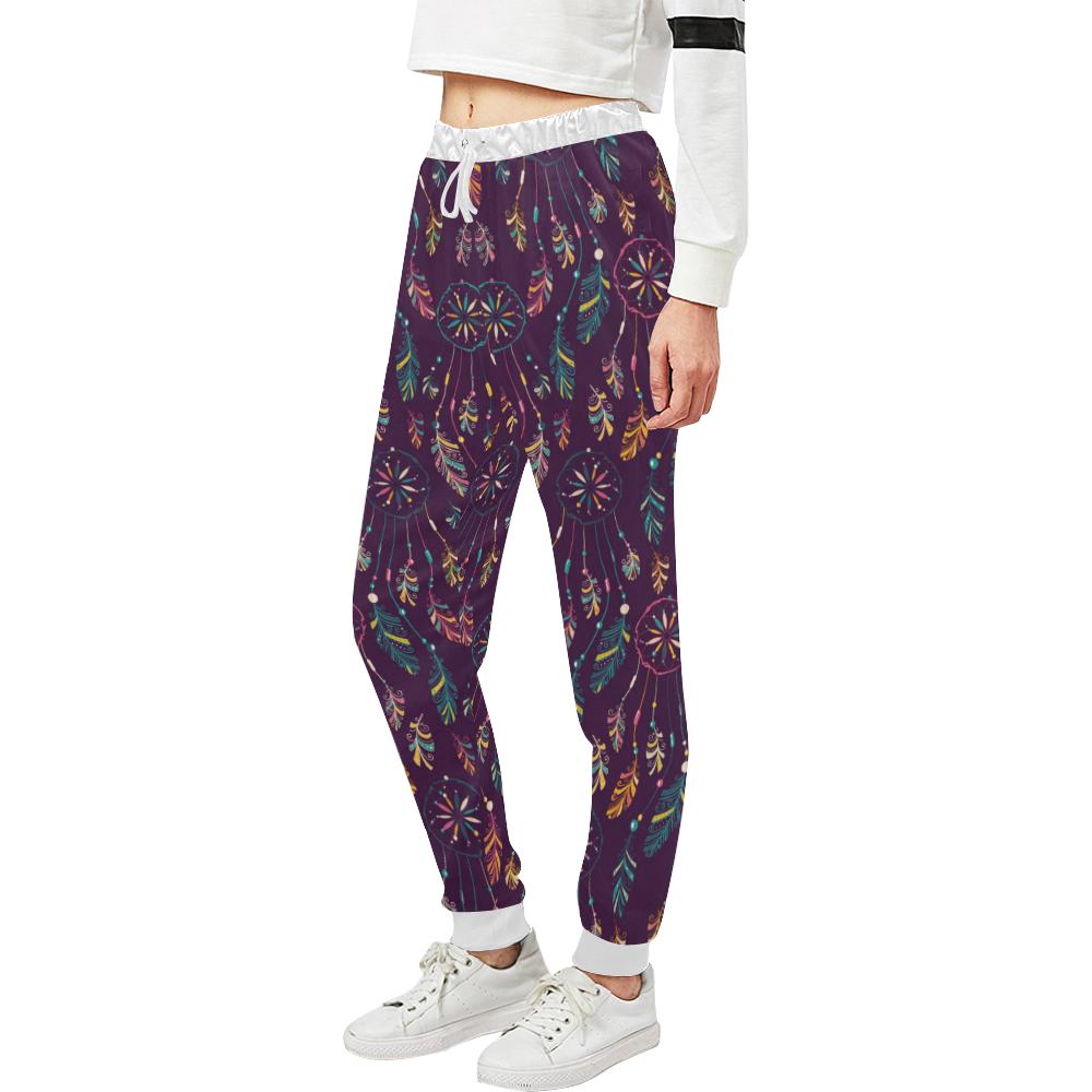 Dream Catcher Boho Design Unisex Casual Sweatpants (Model L11)-JTAMIGO.COM