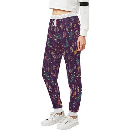 Dream Catcher Boho Design Unisex Casual Sweatpants (Model L11)-JTAMIGO.COM
