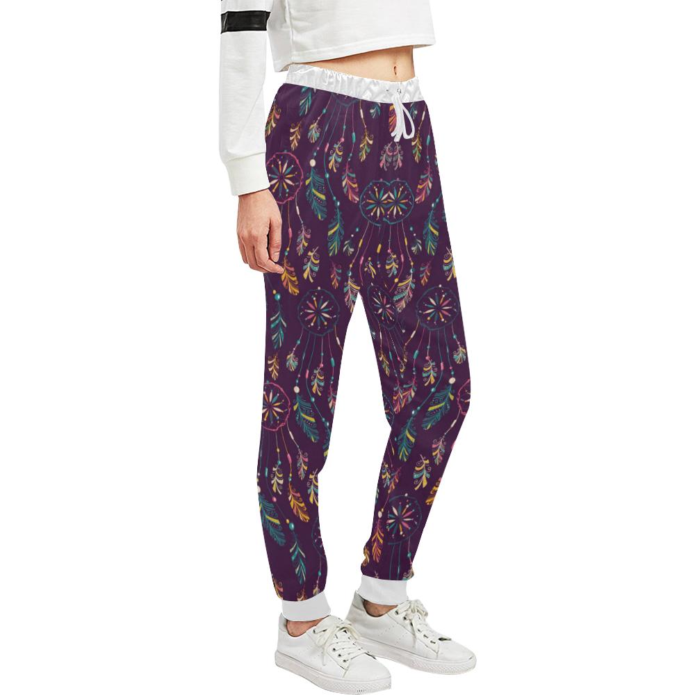 Dream Catcher Boho Design Unisex Casual Sweatpants (Model L11)-JTAMIGO.COM