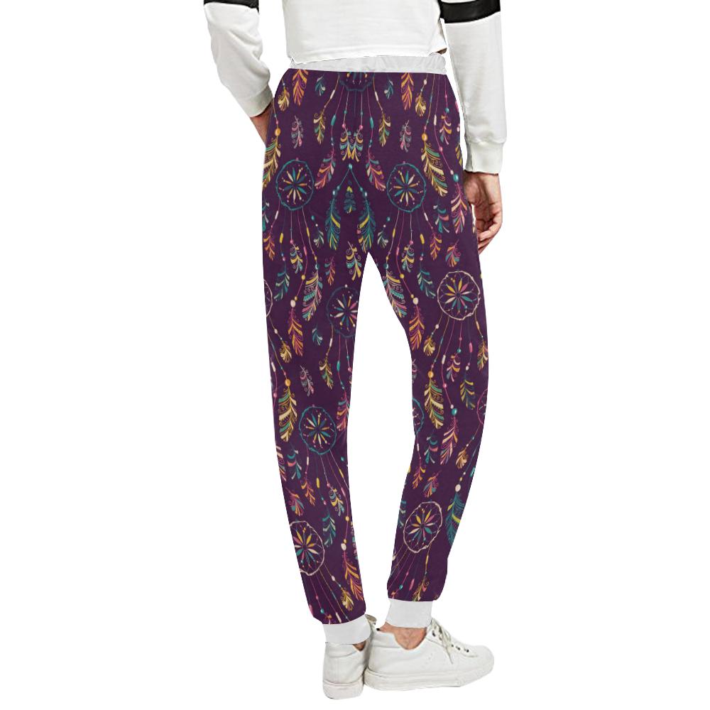 Dream Catcher Boho Design Unisex Casual Sweatpants (Model L11)-JTAMIGO.COM