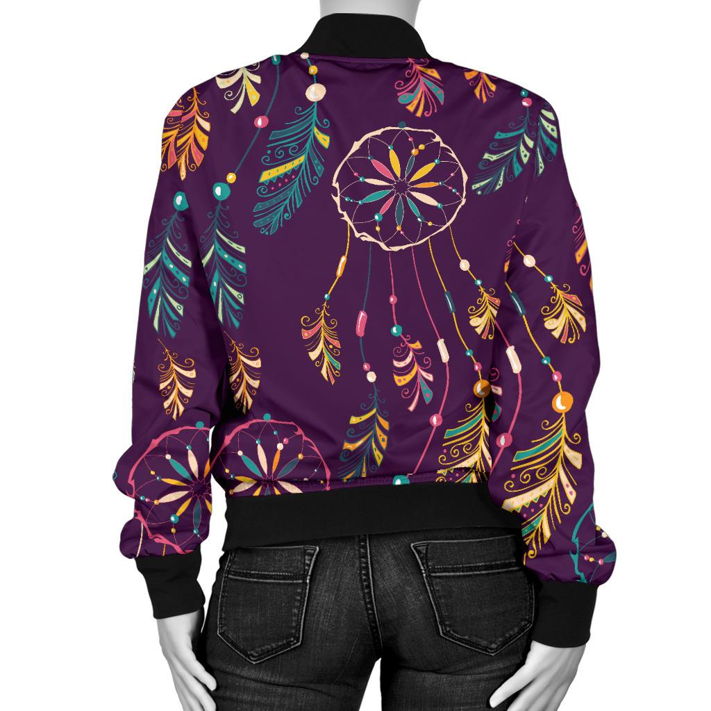 Dream Catcher Boho Design Women Casual Bomber Jacket