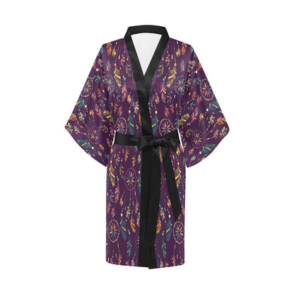 Dream Catcher Boho Design Women Short Kimono Robe