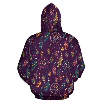 Dream Catcher Boho Design Zip Up Hoodie