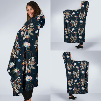 Dream Catcher Boho Floral Style Hooded Blanket-JTAMIGO.COM