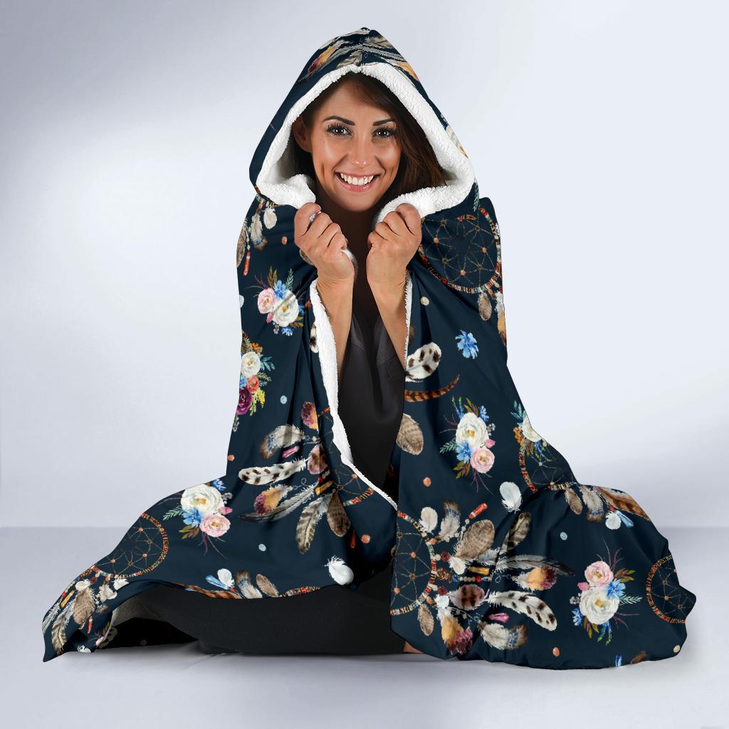 Dream Catcher Boho Floral Style Hooded Blanket-JTAMIGO.COM