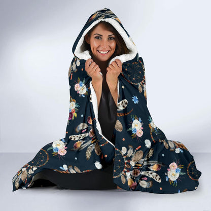 Dream Catcher Boho Floral Style Hooded Blanket-JTAMIGO.COM