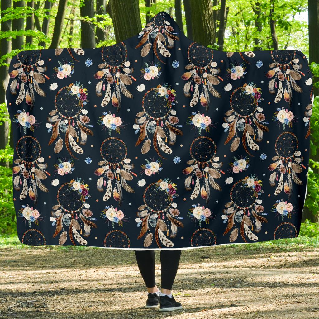 Dream Catcher Boho Floral Style Hooded Blanket-JTAMIGO.COM