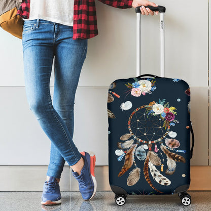 Dream Catcher Boho Floral Style Luggage Cover Protector