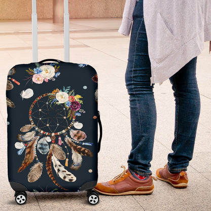 Dream Catcher Boho Floral Style Luggage Cover Protector