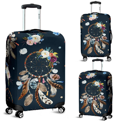 Dream Catcher Boho Floral Style Luggage Cover Protector
