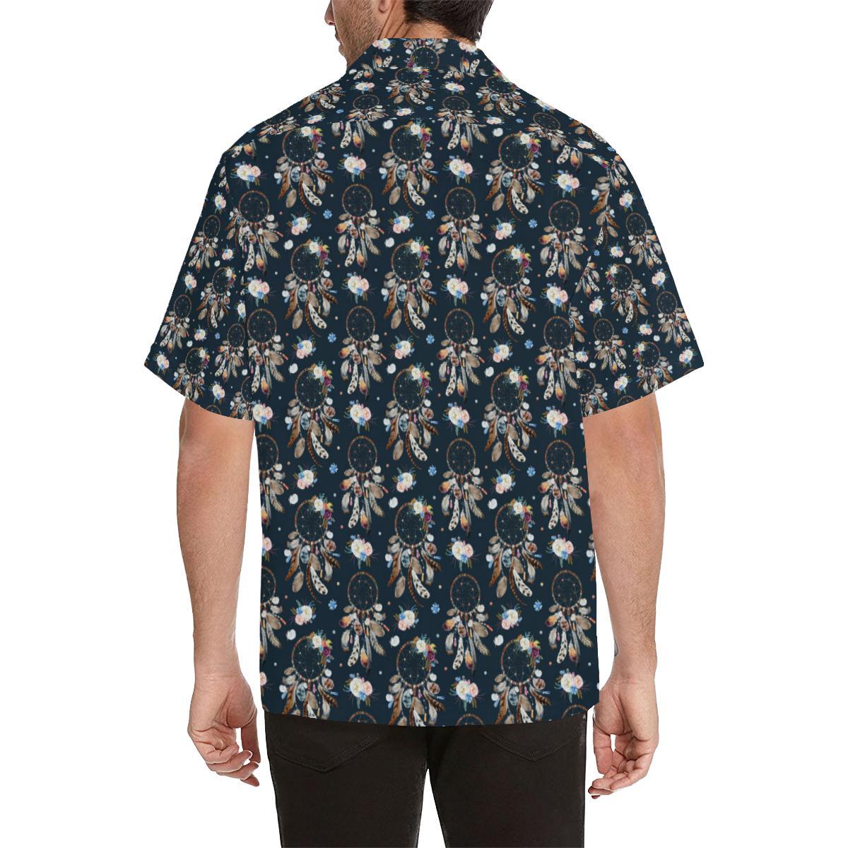 Dream Catcher Boho Floral Style Men Aloha Hawaiian Shirt