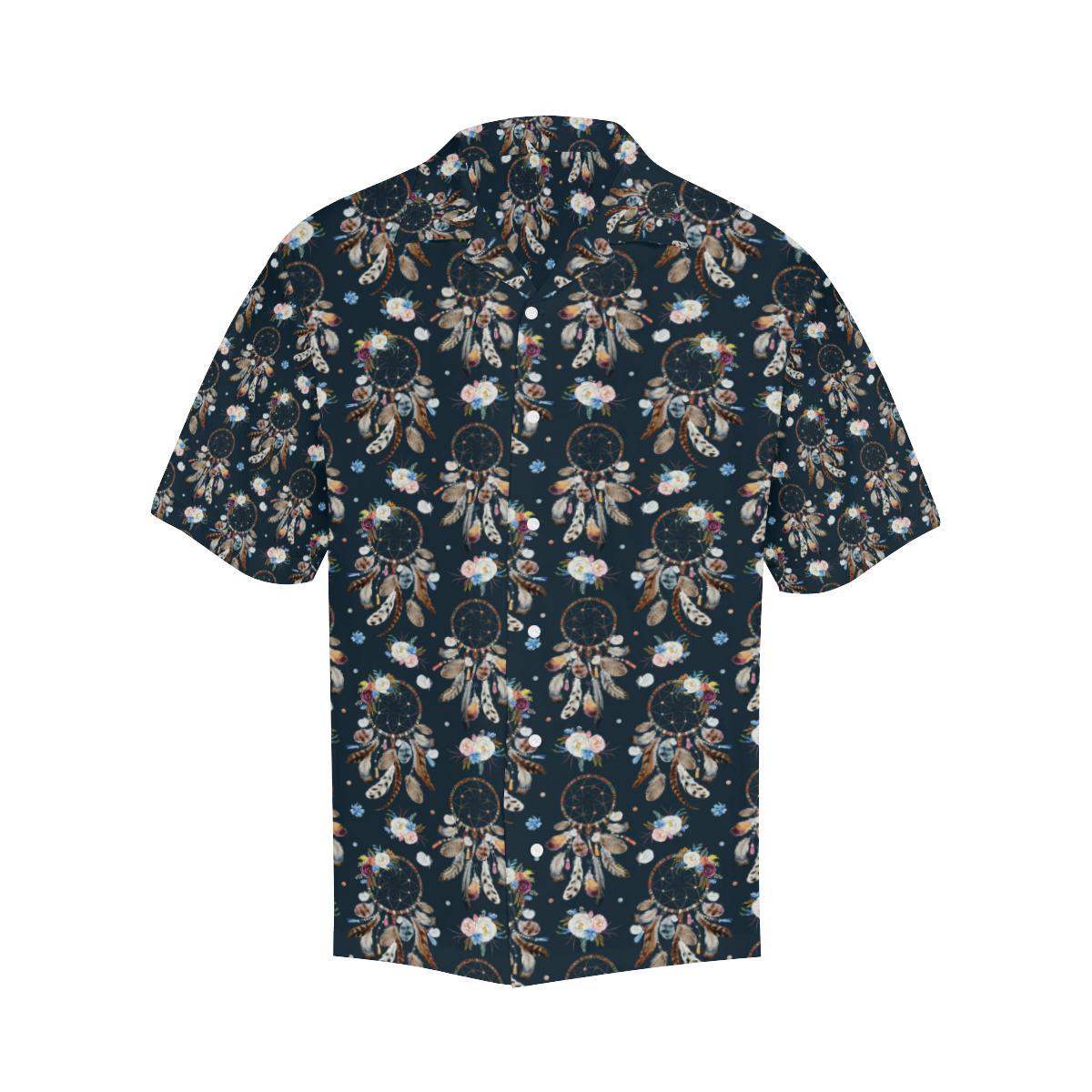 Dream Catcher Boho Floral Style Men Aloha Hawaiian Shirt