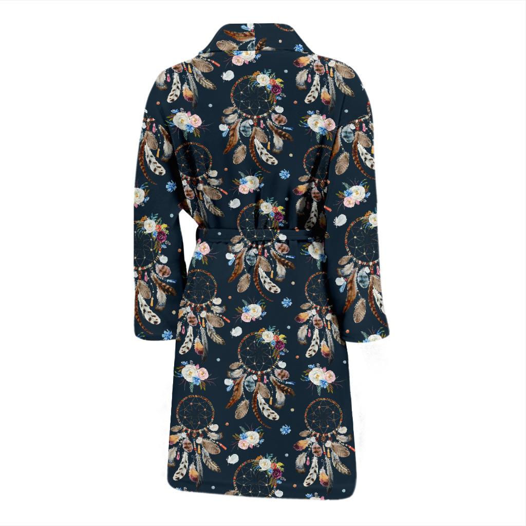 Dream Catcher Boho Floral Style Men Bath Robe-JTAMIGO.COM