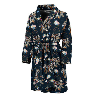 Dream Catcher Boho Floral Style Men Bath Robe-JTAMIGO.COM