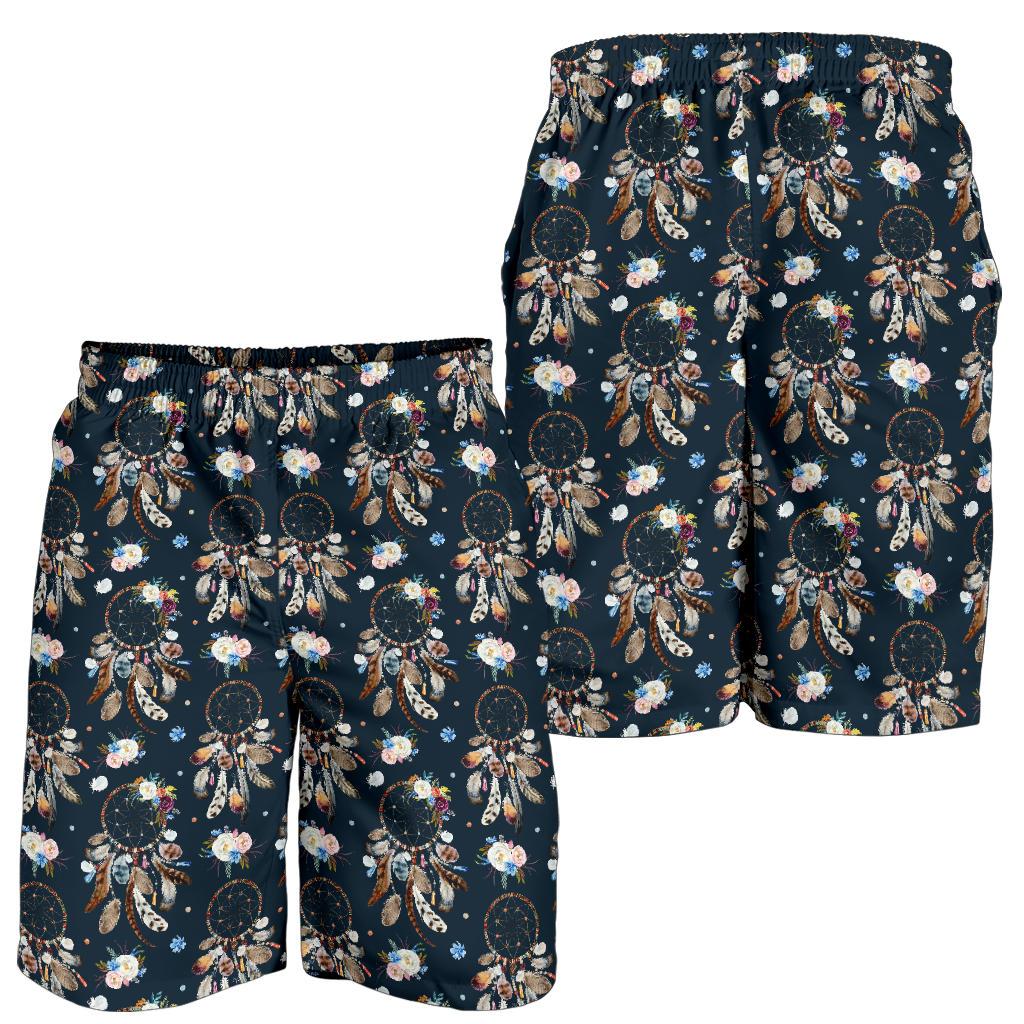 Dream Catcher Boho Floral Style Mens Shorts-JTAMIGO.COM