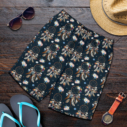 Dream Catcher Boho Floral Style Mens Shorts-JTAMIGO.COM