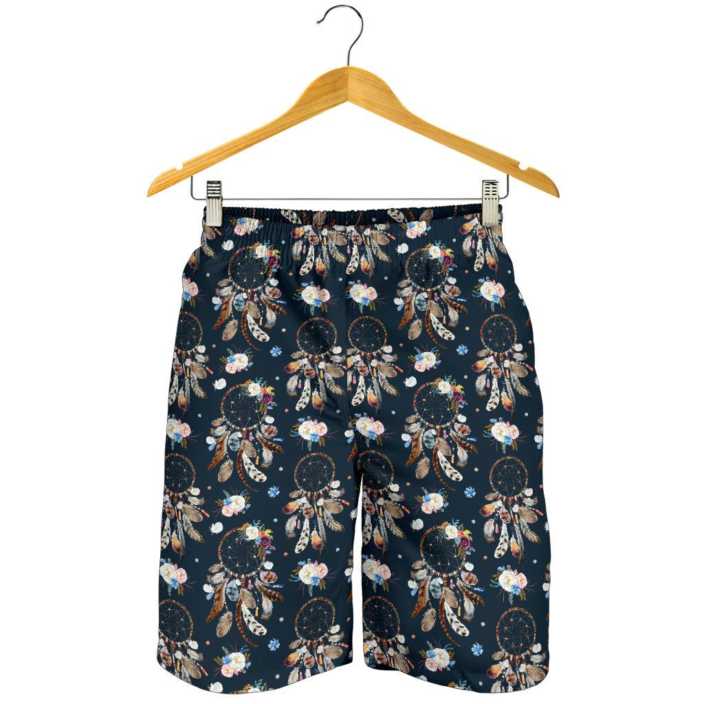 Dream Catcher Boho Floral Style Mens Shorts-JTAMIGO.COM