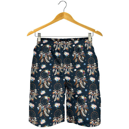 Dream Catcher Boho Floral Style Mens Shorts-JTAMIGO.COM