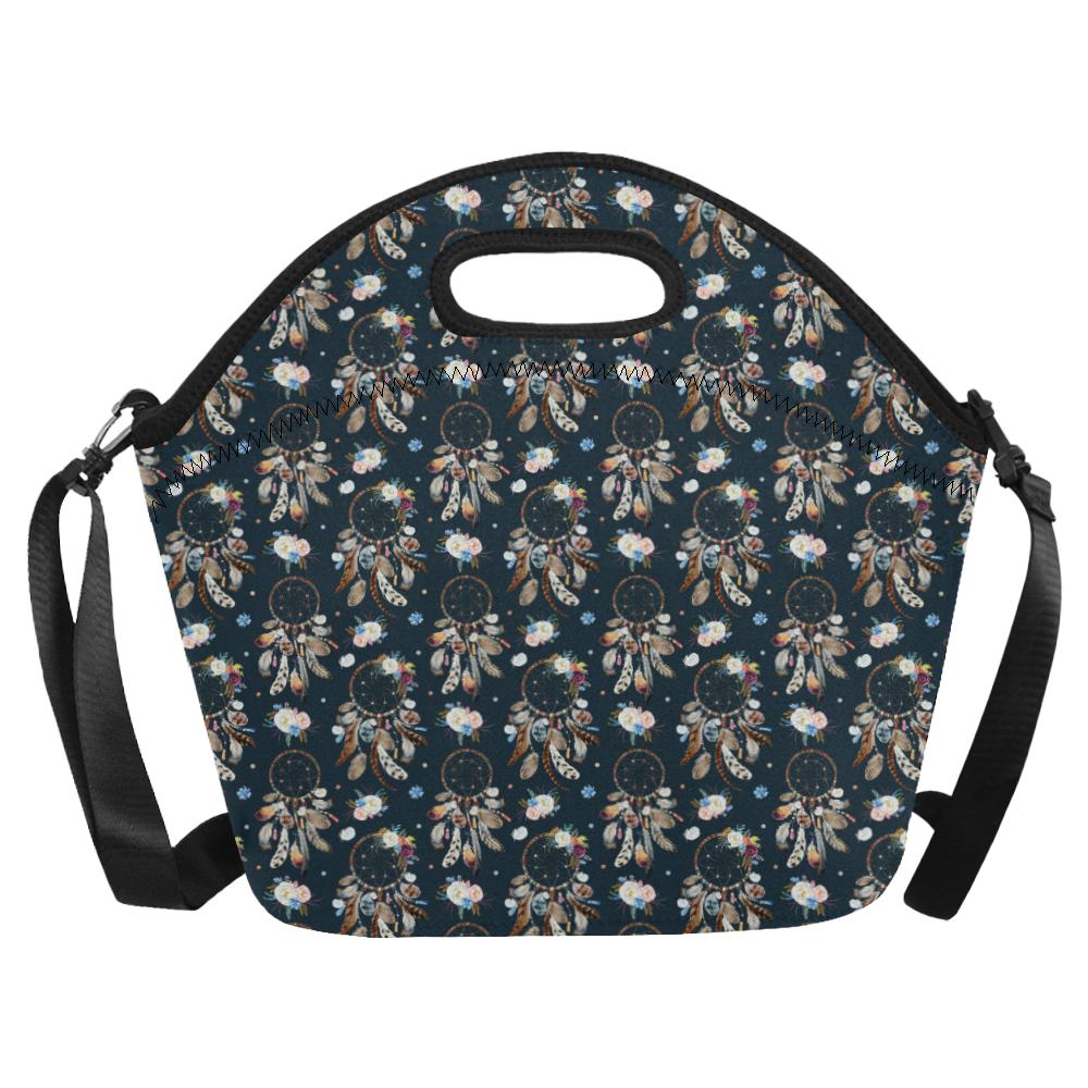 Dream Catcher Boho Floral Style Neoprene Lunch Bag (Model 1669)(Large)-JTAMIGO.COM