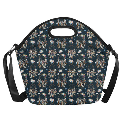 Dream Catcher Boho Floral Style Neoprene Lunch Bag (Model 1669)(Large)-JTAMIGO.COM