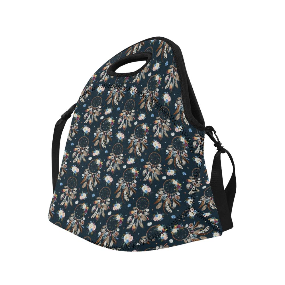 Dream Catcher Boho Floral Style Neoprene Lunch Bag (Model 1669)(Large)-JTAMIGO.COM