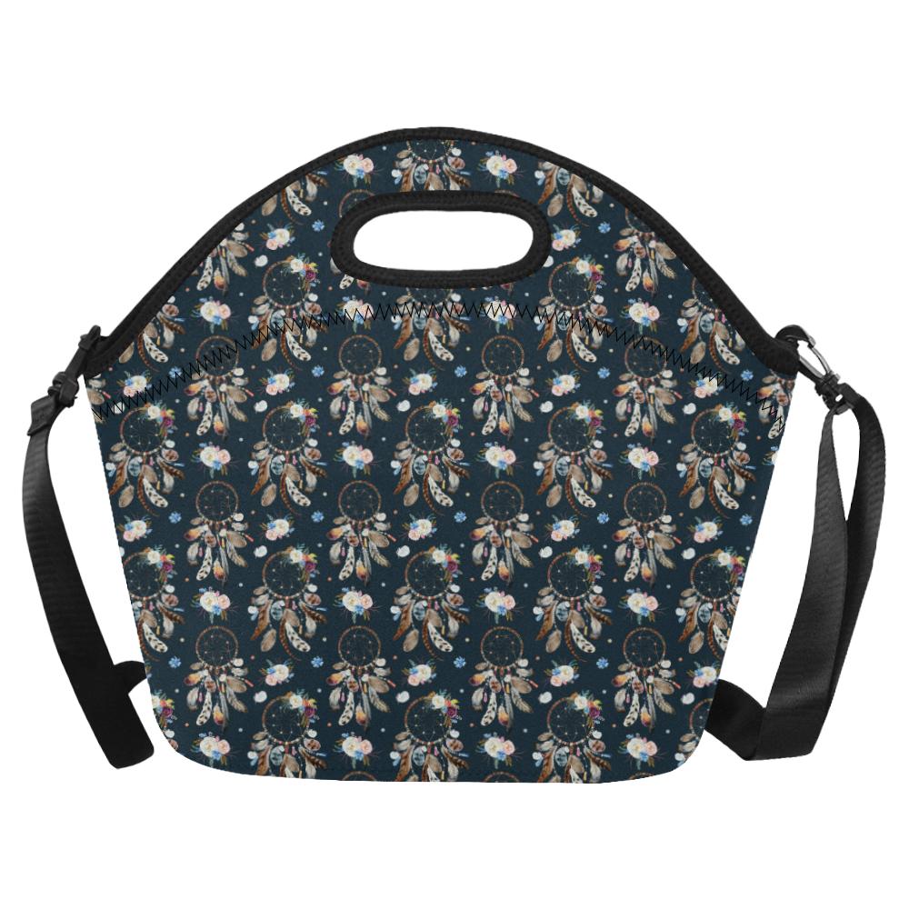Dream Catcher Boho Floral Style Neoprene Lunch Bag (Model 1669)(Large)-JTAMIGO.COM