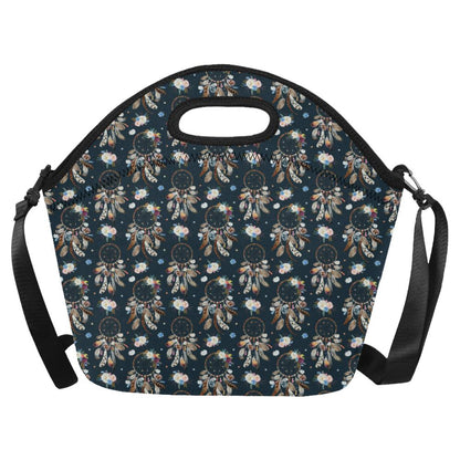 Dream Catcher Boho Floral Style Neoprene Lunch Bag (Model 1669)(Large)-JTAMIGO.COM
