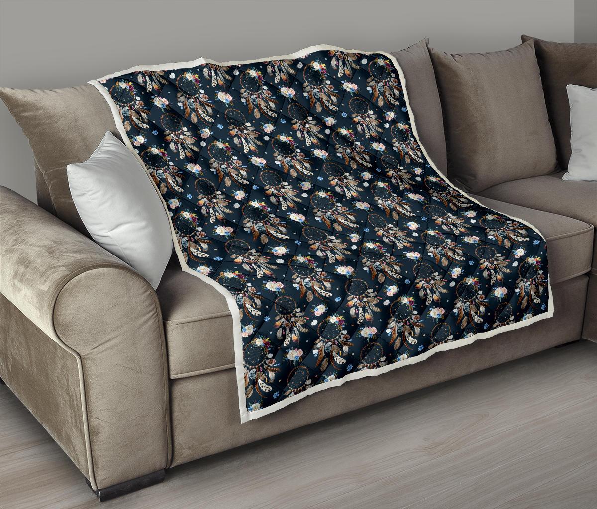 Dream Catcher Boho Floral Style Premium Quilt-JTAMIGO.COM