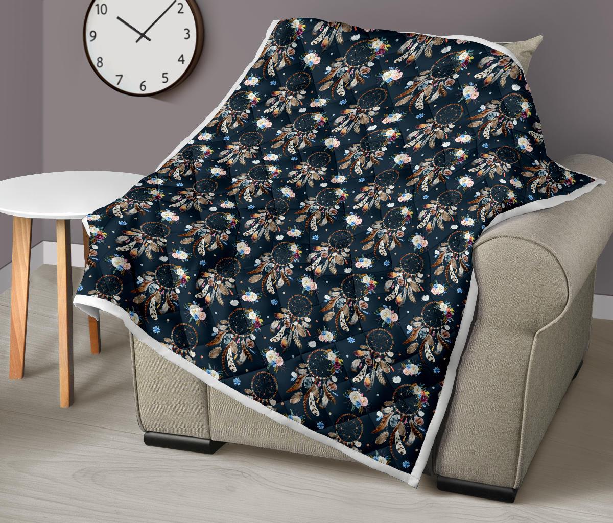 Dream Catcher Boho Floral Style Premium Quilt-JTAMIGO.COM