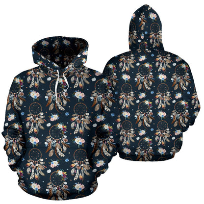 Dream Catcher Boho Floral Style Pullover Hoodie