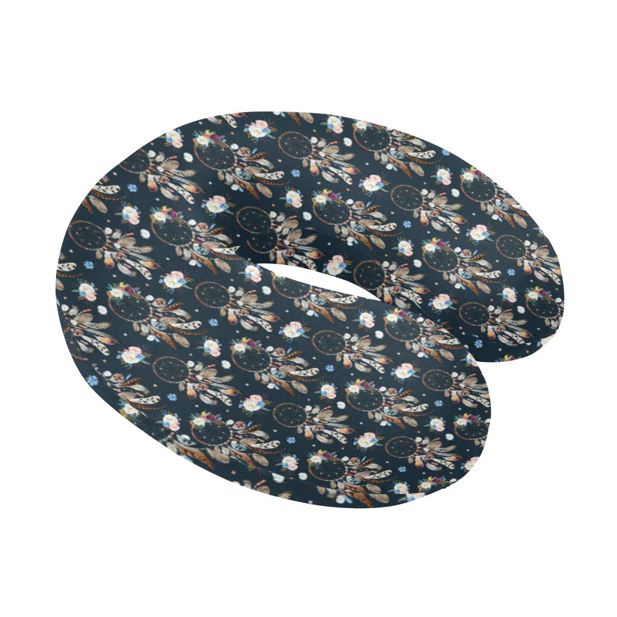 Dream Catcher Boho Floral Style U-Shaped Travel Neck Pillow-JTAMIGO.COM
